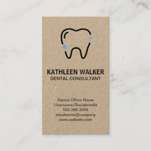 Sparkle Tooth Logo   Dental Tools Business Card