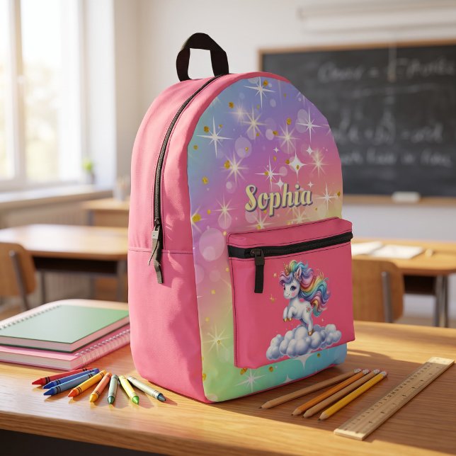 Sparkle unicorn magical cloud printed backpack (Creator Uploaded)