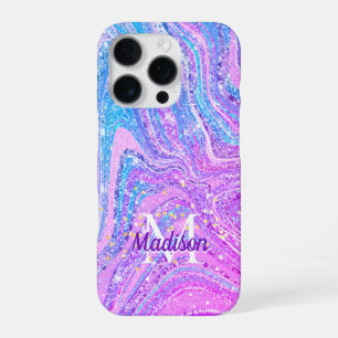 Sparkle unicorn rainbow girly marble art Case-Mat iPhone 16 Pro Case
