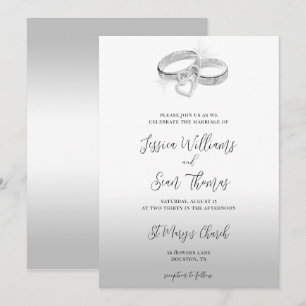 Sparkle Wedding Rings Decoration Wedding Invitation