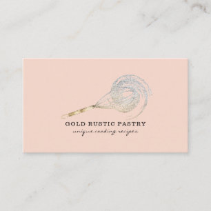 Sparkle Whisk flourishing Gold Bakery blush pink Business Card