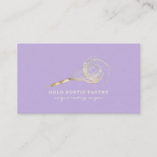 Sparkle Whisk Glitter Gold Bakery Glitz purple Business Card