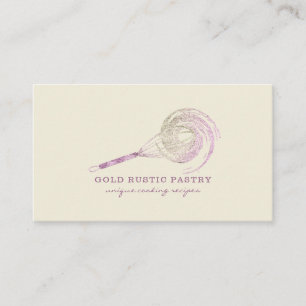 Sparkle Whisk Glitter Rose Gold Bakery ivory Business Card