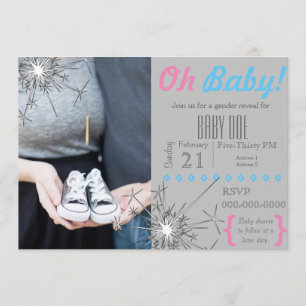 Sparkler Gender Reveal Invitation