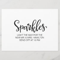 Sparkler Send Off Sign | Simple Calligraphy