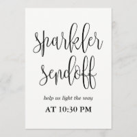 Sparkler Sendoff Sign - Lovely Calligraphy