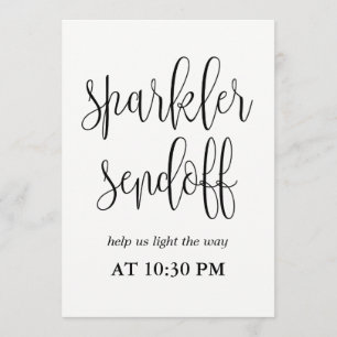 Sparkler Sendoff Sign - Lovely Calligraphy Invitation