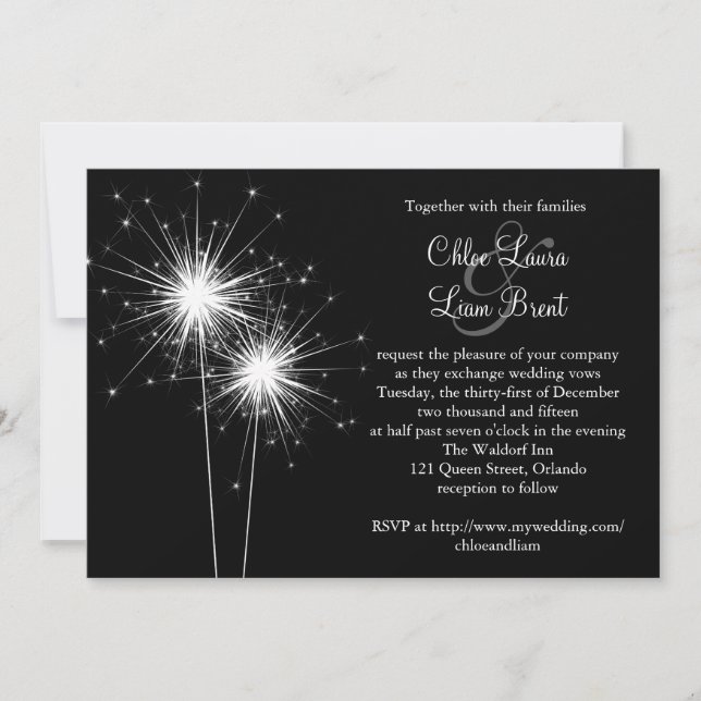 Sparkler Wedding Invitation 2 (Front)
