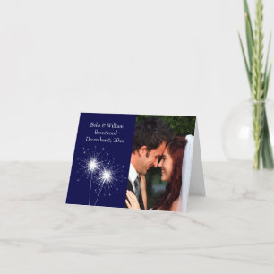 Sparkler Wedding Thank You Card blue