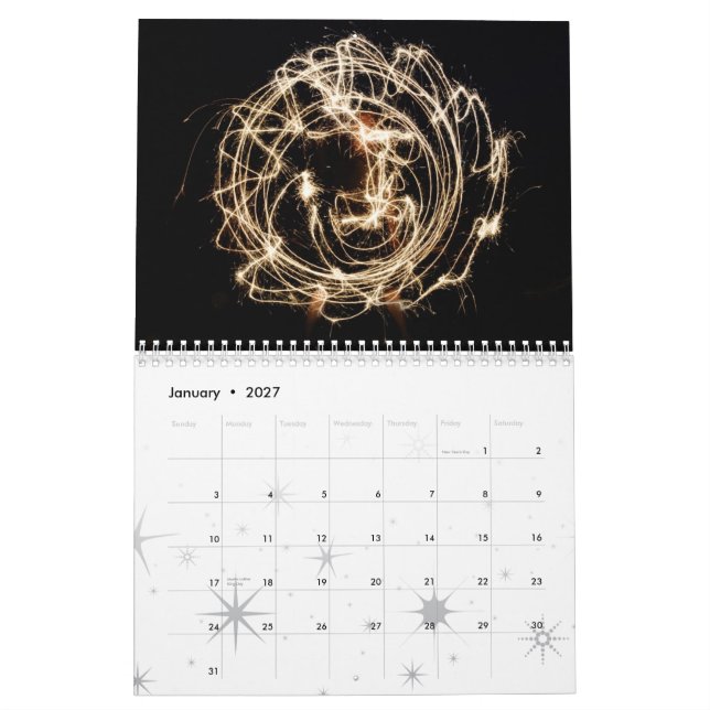 SparklerArt Dates Calendar (Jan 2027)