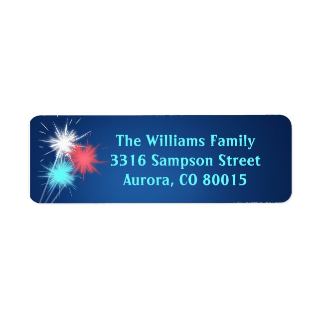 Sparklers 4th of July BBQ Party Address Labels (Front)