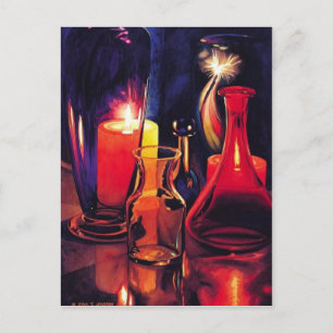 "Sparklers" Art Glass Watercolor Postcard