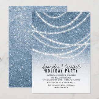 Sparkles & Cocktail Glitter Holiday Party Invite