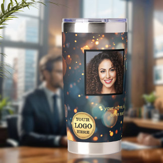 Sparkles Custom Logo Photo Business Insulated Tumbler