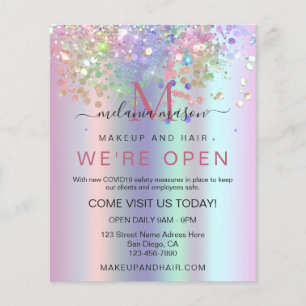 Sparkles Holographic Glitter Elegant Promotional Flyer