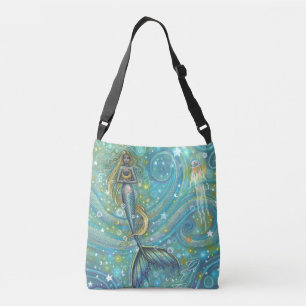 Sparkles Mermaid Fantasy Art by Molly Harrison Crossbody Bag