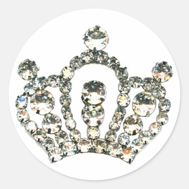 Sparkles of a Tiara Classic Round Sticker (Front)