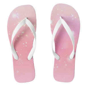 Sparkles on a Stylish Pastel Pink Background Flip Flops