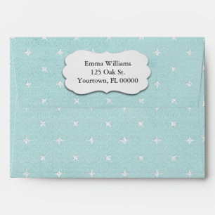 sparkles on pastel aqua envelopes
