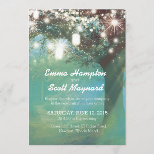 Sparkles outdoor tree magical romantic star light invitation