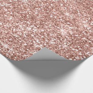 Sparkles -  Rose Gold2 Faux Glitter Wrapping Paper