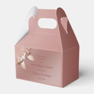 Sparkles & Rose Gold Glamoour Birthday Party Favour Box