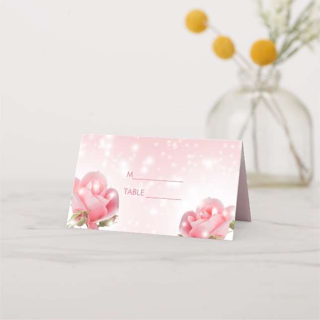 Sparkles Roses Place Card (Front)