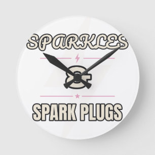 Sparkles & Spark Plugs — Wall Clock   Trade Tested