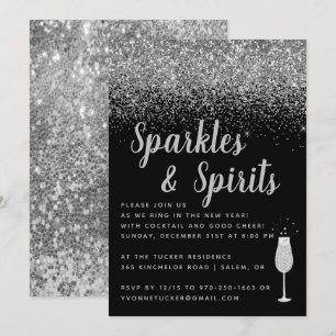 Sparkles & Spirits   New Years Eve Party Invitation