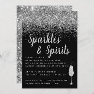 Sparkles & Spirits   New Years Eve Party Invitation