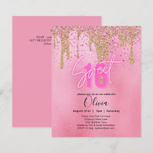 Sparkles Sweet16 Pretty Girly Pink 16th Birthday