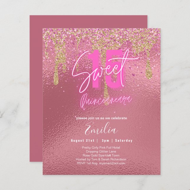 Sparkles Sweet16 Pretty Girly Pink 16th Birthday (Front/Back)