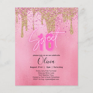 Sparkles Sweet16 Pretty Girly Pink 16th Birthday Flyer