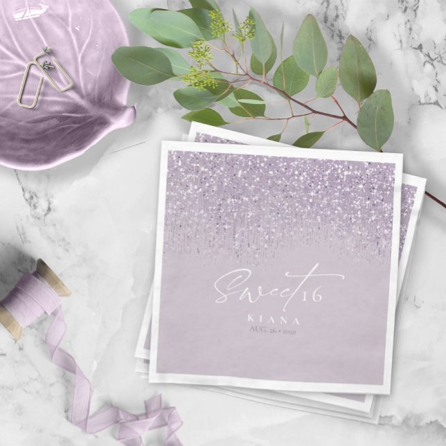 Sparkles Sweet Sixteen Mauve ID912 Napkin (Creator Uploaded)