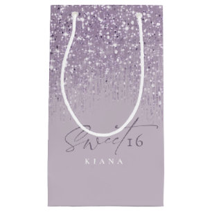 Sparkles Sweet Sixteen Mauve ID912 Small Gift Bag