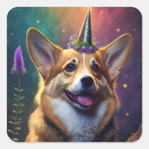 Sparkles the Unicorn Corgi - Rainbow Sticker
