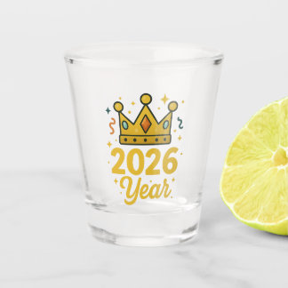 Sparkling 2026 Crown Shot Glass