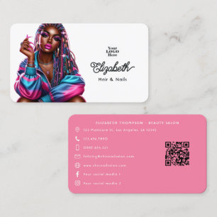 Sparkling African American Urban Hip Hop Salon Business Card