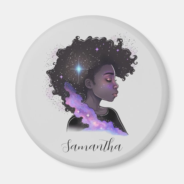 Sparkling Afro Woman Magnet (Front)