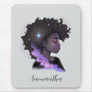 Sparkling Afro Woman Mouse Mat