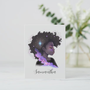 Sparkling Afro Woman Postcard