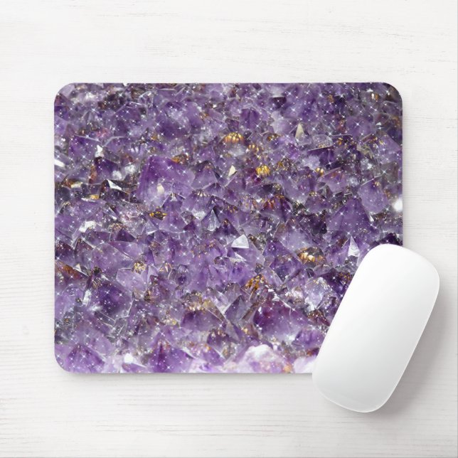 Sparkling Amethyst Crystal Gem - Purple Geode Mouse Mat (With Mouse)