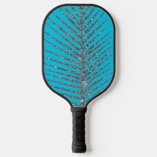 Sparkling Aqua Blue Glitter  Pickleball Paddle