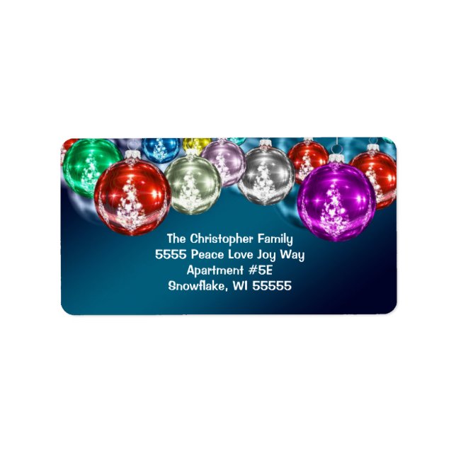 Sparkling Baubles Holiday Christmas Address Label (Front)