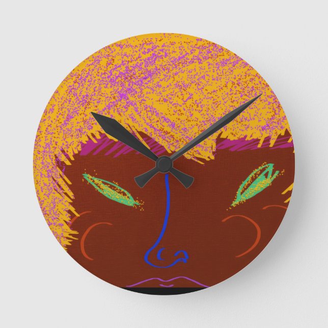 Sparkling Beauty Queen Bandana Round Clock (Front)