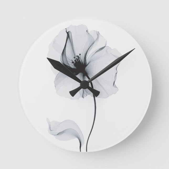 Sparkling Blossom: Nature's Radiant Reflection Round Clock (Front)