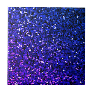 Sparkling Blue Glittery Ombre Teal Colourful Gift Tile