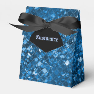Sparkling Blue Mosaic Pattern Tent Favour Box