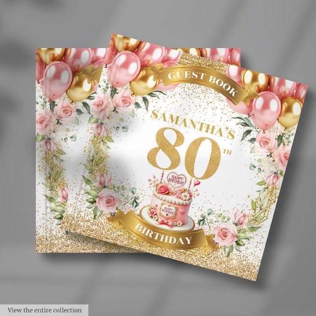 Sparkling Blush Gold 80th Birthday Wishes Book (Sparkling Blush Gold 80th Birthday Wishes Book)