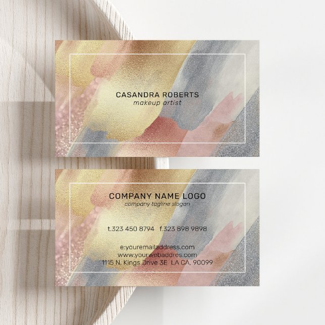 Sparkling brushstrokes composition 2 business card (Creator Uploaded)